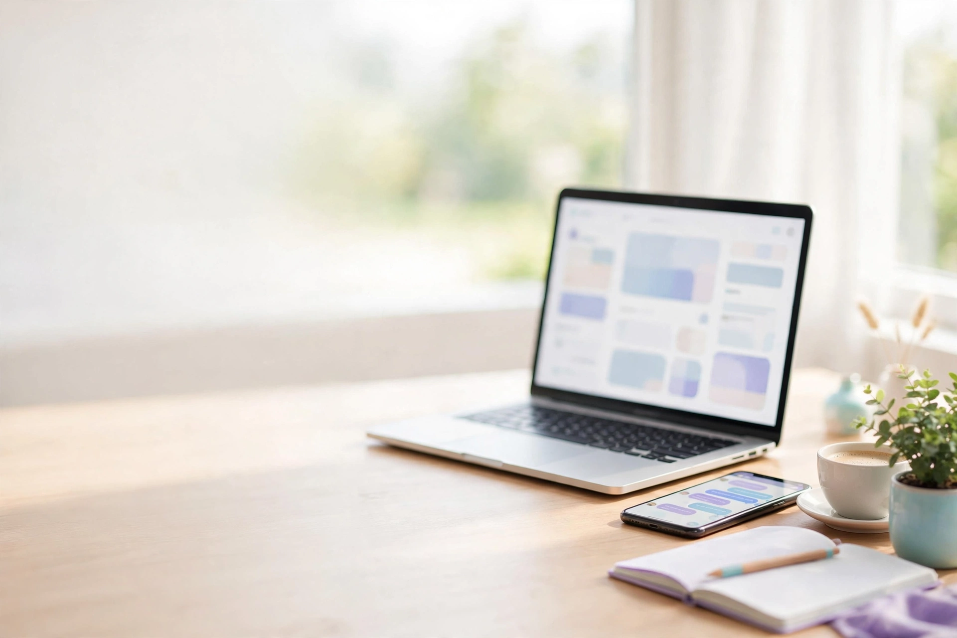 Cửa sổ desktop phát sáng với lõi agent ở giữa, nối tới tin nhắn và thư mục